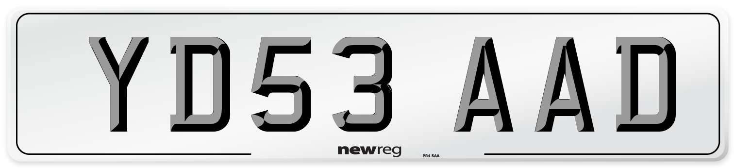 YD53 AAD Number Plate from New Reg